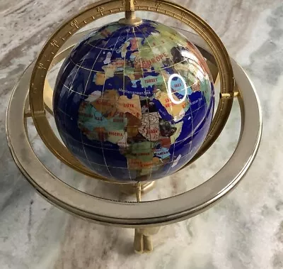 Vintage Lapis Inlaid World Globe • $79.99