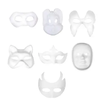 Masquerade Mask Unpainted Cosplay Party Decorating Crafts For Costume Dance • £4.49