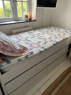 IKEA Slakt  Single Bed Frame White • £50