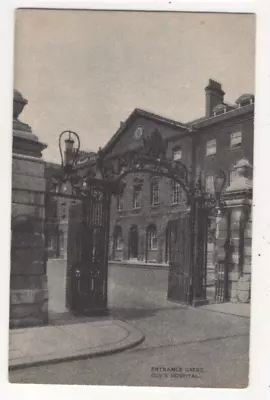 London Guys Hospital Entrance Gates Southwark Vintage Printed Postcard • £3.80