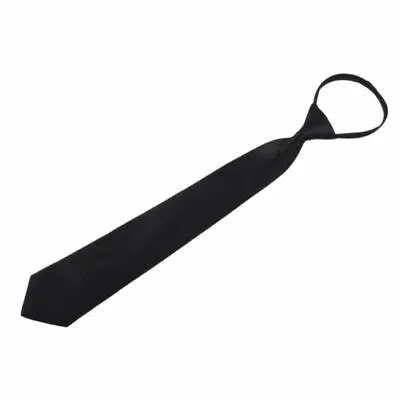 Black Clip On Men Tie Security Ties For Men Women Neck Tie Matte Black Necktie • $9.99