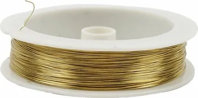  Gold Coloured Brass Wire Jewellery Beading Tiaras Extra Long Roll 70m X 0.3mm • £3.98