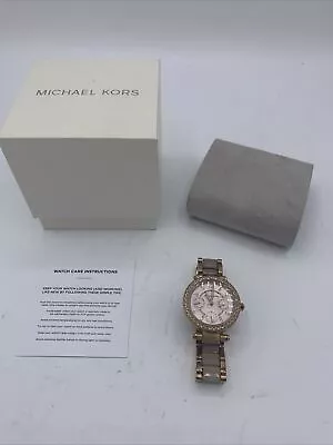 Michael Kors Womens Watch MK-6110 Mini Parker Gems Rose Gold S.Steel New Battery • $39.99