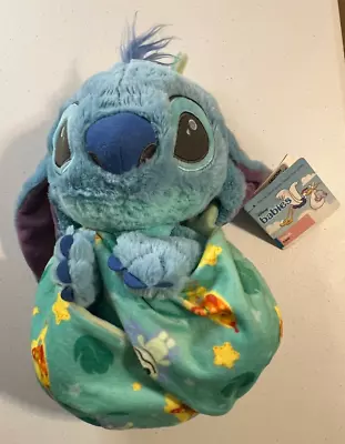 Disney Parks Baby Stitch Lilo & Stitch In A Blanket Pouch Plush Hong Kong NWT • $25