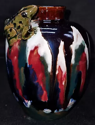 Art Nouveau Vases Decorated With Jérôme Massier Inspired Colors/frogs • $480.15