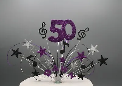 Musical Notes Cake Topper Cake Decoration Stars On Wires 18th 21st Records 001 • £14.99