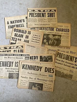 JFK John F Kennedy Bobby Lot Of 11 Assassination Newspapers November 1968 Oswald • $16.50