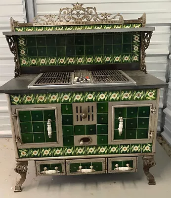 $10500 • Buy Antique European Porcelain Hand Painted Tile Stove Oven Decorators Dream Piece