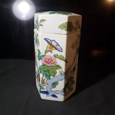 Elizabeth Arden Vintage Japan Hand Painted Porcelain Trinket Box Tall Jar • $16