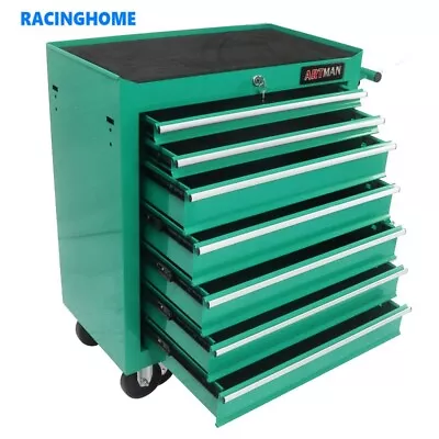 7-Drawer Rolling Tool Chest Green Tool Box With Wheels Multifunctional Tool Cart • $235.99