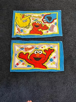 2 Vintage '90s Sesame Street Elmo Big Bird & Cookie Monster Pillowcase 2-Sided • $34.99