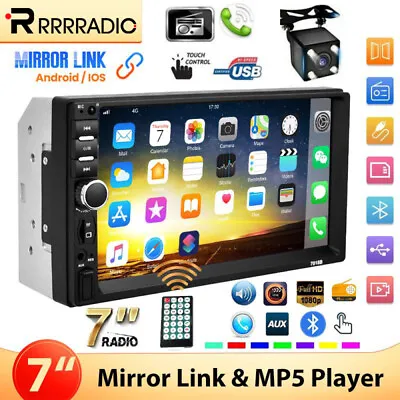 7  Double 2 DIN Car Stereo Radio MP5 Touch Screen Bluetooth FM USB + Rear Camera • $32.99