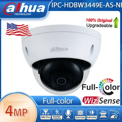 DAHUA 4MP Full Color WizSense Dome IP Camera IPC-HDBW3449E-AS-NI POE Audio&Alarm • $90.25