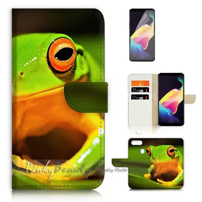 ( For Oppo AX7 ) Wallet Flip Case Cover PB40382 Green Frog • $12.99