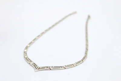 £11.50 • Buy .925 Sterling Silver (21g) Graduated Greek Key NECKLACE