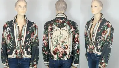 Vtg PAINTED PONY Baroque Floral Tapestry Jacket Cropped Coat W Concho Buttons OS • $75