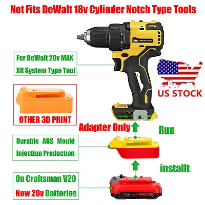 1x Adapter Convert For Craftsman V20 NEW 20v Battery To DeWalt 20v MAX Tools • $19.86