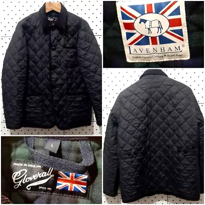 Vintage Lavenham Gloverall Regd Quilted Navy Blue Jacket Men’s Size L • $98.90