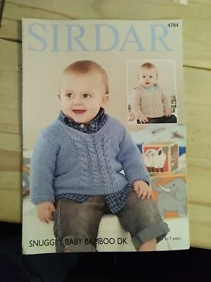 £2.39 • Buy Sirdar 4784 Knitting Pattern Baby Chiildrens Sweaters In Snuggly Baby Bamboo DK