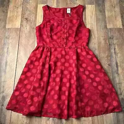 Disney LC Lauren Conrad Dress Women's Size 12 Red Minnie Polka Dot NWT 4394 • $34.99