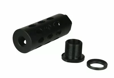 BLACK Ruger PC Carbine 9 Mm Muzzle Brake Low Concussion+Thread Adapter And Crush • $29.99