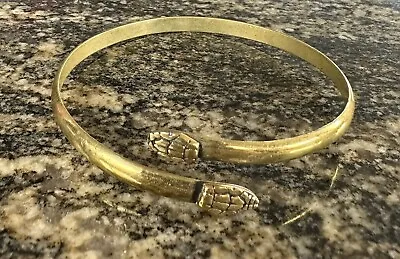 Vintage Brass Double Snake Serpent Head Open Bypass Bracelet Cuff • $12