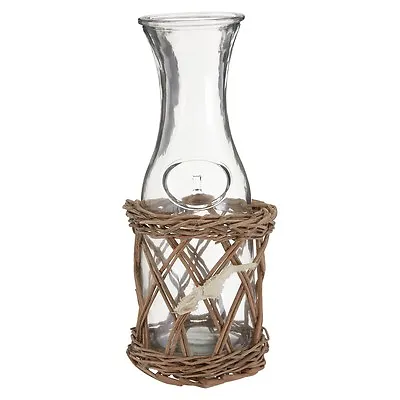 Country Cottage Bottle With Willow Basket Home Accessories Decorative Feature • £12.95