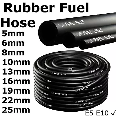 Rubber Reinforced Fuel Hose Engine Unleaded Petrol Diesel Oil Line Fuel Pipe E10 • £3.07