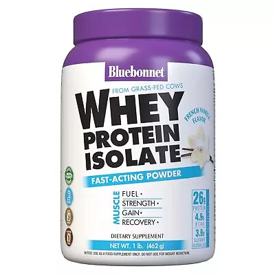 Bluebonnet Whey Protein Isolate Powder French Vanilla 1 Lbs • $41.55