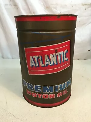 VINTAGE METAL ATLANTIC  PREMIUM  MOTOR OIL 5lb CAN EMPTY  • $80.99