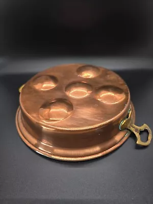 Vintage Copper Five Egg Poacher Pan With Brass Handles • $40