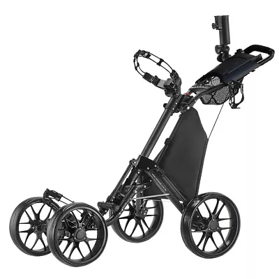 CaddyTek CaddyCruiser ONE Pro One-Click Folding 4 Wheel Golf Buggy - Dark Grey • $239