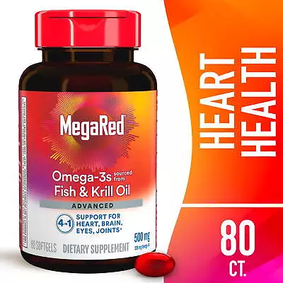 MegaRed Advanced 4in1 500mg 80 Softgels • $27.11