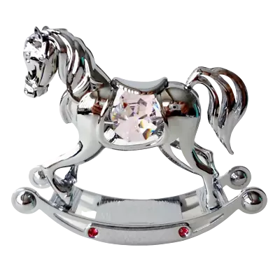 Crystocraft Pink Rocking Horse Crystal Ornament Bohemian Crystals Christening • £20.99