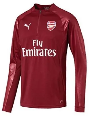 £17.59 • Buy Arsenal Puma Mens Training Sweatshirt Red 1/4 Zip Football Track Jacket 2017-18