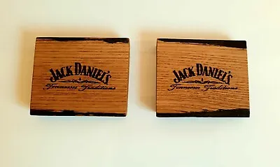 Jack Daniel's Coasters # 2 X Jack Daniel's Oak Hardwood Whisky Barrel Coasters • £11