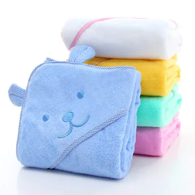 Colourful 90cm Soft Cotton Baby Toddler Kids Hooded Beach Swimming Bath Towel • £11.99
