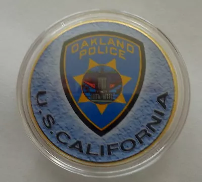 Oakland  California   POLICE     24K GOLD  PLATED 40 Mm  Challenge  COIN  #1 • $14.99