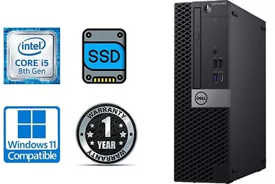 DELL I5-8500 /32GB DDR4 1TB SSD WiFi 4K HDMI 5060 SFF Windows 11 Pro Desktop PC • $269.99