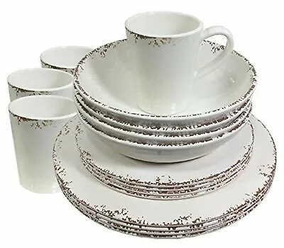 16Pc Dinner Dining Set Melamine Tableware Plates Bowl Mug Picnic Beach Crockery • £59.95