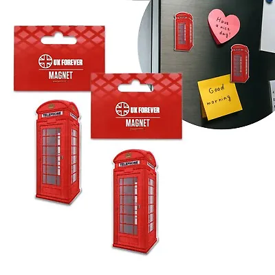 London Telephone Box Magnet X 2 - British UK Resin Souvenir Fridge Phone Booth • £4.99