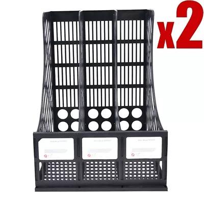 £11.99 • Buy 2PCS 3 Tier Office Document File Magazine Paper Organiser Holder Rack Stand Mesh