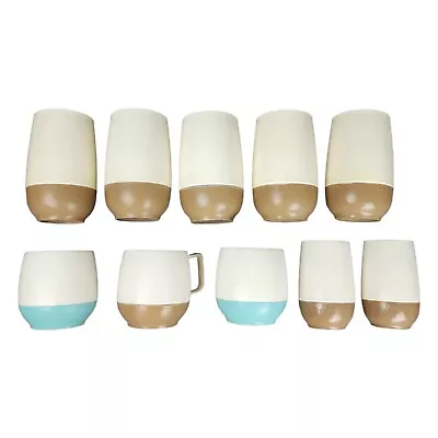 Vacron Cups Set Of 10 Vintage Insulated Camping Vacuum Plastic Brown Tumblers • $39.98