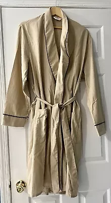 Vintage Harcourt Khaki Wrap Bath Robe Mens One Size USA Smoking Jacket • $14.50