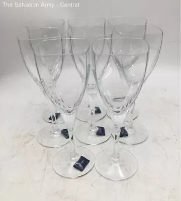 Mikasa Clear Lead Crystal Square Shape Goblet Wine Glasses 8 Pcs Set • $15.50