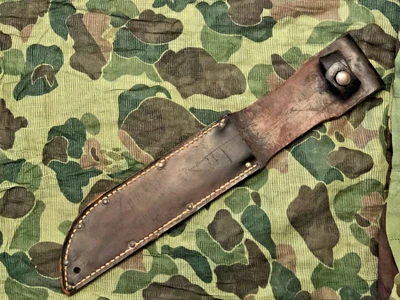 $45 • Buy USMC Kabar Fighting Knife WW2 MK2 MK II WWII Marine Early Riveted, SHEATH ONLY