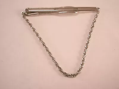 2-5/8 Prince Of Wales Chain Silver Tone Light Pendant Vintage SWANK Tie Bar Clip • $28.49