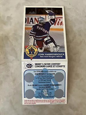 John Vanbiesbrouck 1993 94 HIGHLINER GREATEST GOALIES NY Rangers • $1.99