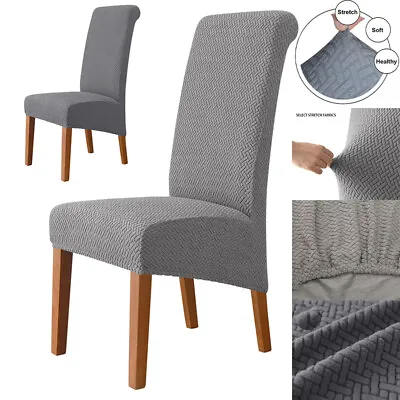 £4.99 • Buy Large Size Stretch Dining Chair Covers Seat Chair Covers Removable Slip Covers