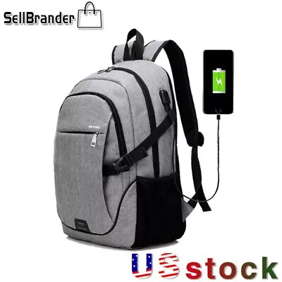 $23.88 • Buy Men Anti Theft Laptop Backpack USB Charging Travel Shoulder Notebook School Bag